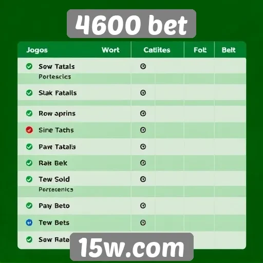Comparativo de jogos disponíveis na plataforma 4600 bet